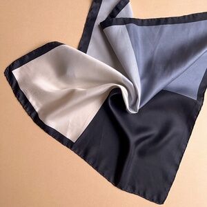 Vintage 1990s Black and Gray Quad Silk Scarf